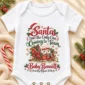santa christmas pregnancy announcement personalized baby bodysuit front view