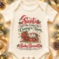 santa christmas pregnancy announcement personalized baby bodysuit product photo