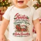santa christmas pregnancy announcement personalized baby bodysuit product photo