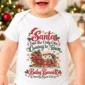 santa christmas pregnancy announcement personalized baby bodysuit product photo