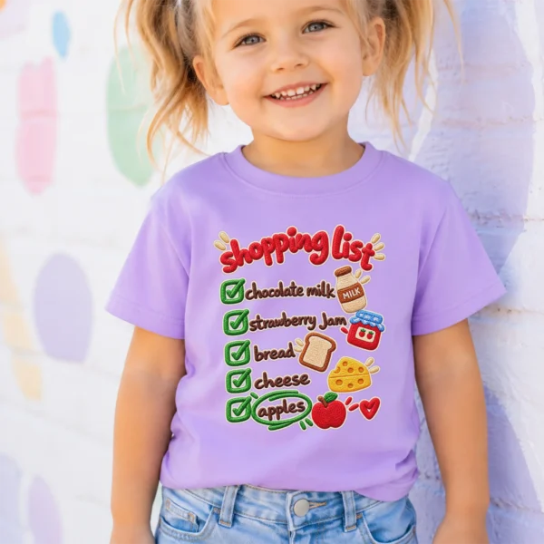 Shopping List Chenille Look Baby Bodysuit & Toddler Clothing — toddler shirt mockup shopping list baby bodysuit product photo
