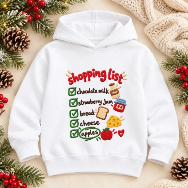 Shopping List Chenille Look Baby Bodysuit & Toddler Clothing — alternate product mockup shopping list baby bodysuit mockup view