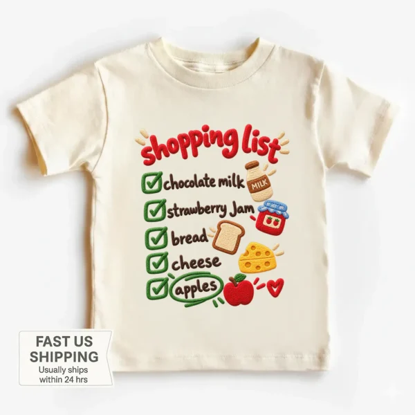Shopping List Chenille Look Baby Bodysuit & Toddler Clothing — toddler shirt mockup shopping list baby bodysuit product photo
