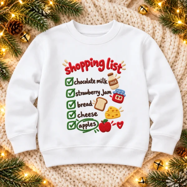 Shopping List Chenille Look Baby Bodysuit & Toddler Clothing — alternate product mockup shopping list baby bodysuit product photo