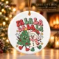 snowman and tree Christmas ornament product image mockup view