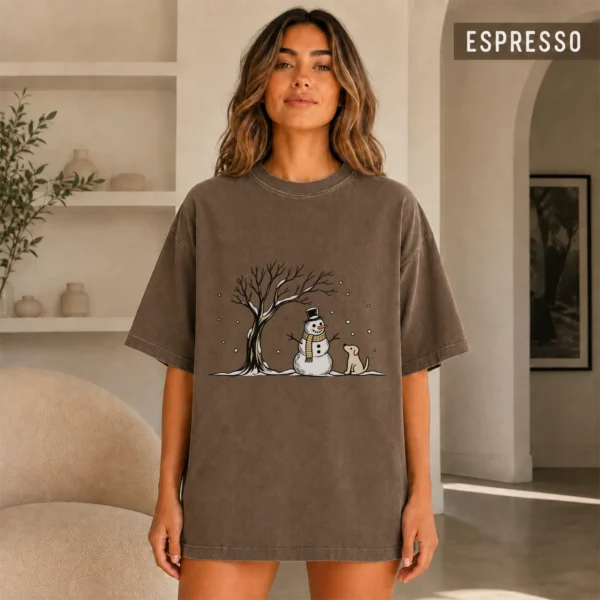 Snowman Dog Shirt, New Year's — alternate product mockup snowman dog shirt t-shirt color options