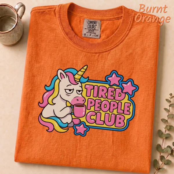 Tired People Club Shirt — alternate product mockup tired people club shirt t-shirt styled product photo