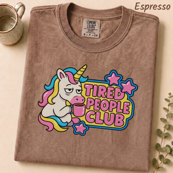 Tired People Club Shirt — alternate product mockup tired people club shirt t-shirt front view