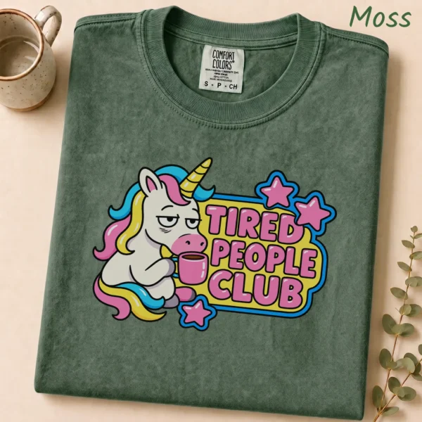 Tired People Club Shirt — alternate product mockup tired people club shirt t-shirt product photo