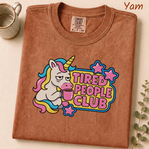 Tired People Club Shirt — alternate product mockup tired people club shirt t-shirt mockup view