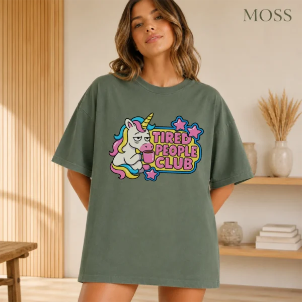 Tired People Club Shirt — alternate product mockup tired people club shirt t-shirt color options