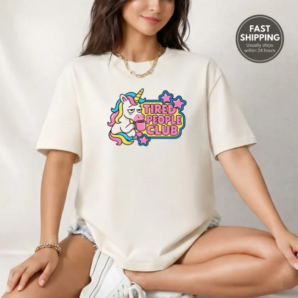 Tired People Club Shirt — alternate product mockup tired people club shirt t-shirt product photo