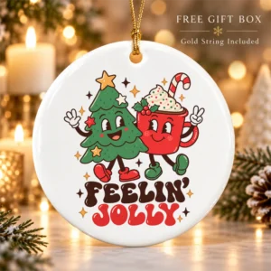 tree and cocoa ornament mug
