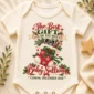 ultrasound christmas pregnancy announcement personalized baby bodysuit close-up detail