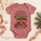 vintage car christmas pregnancy announcement custom baby bodysuit color options