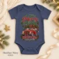 vintage car christmas pregnancy announcement custom baby bodysuit color options