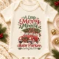 vintage car christmas pregnancy announcement custom baby bodysuit alternate angle