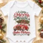 vintage car christmas pregnancy announcement custom baby bodysuit product photo