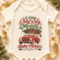 vintage car christmas pregnancy announcement custom baby bodysuit lifestyle scene