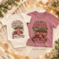 vintage car christmas pregnancy announcement custom baby bodysuit product photo