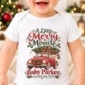 vintage car christmas pregnancy announcement custom baby bodysuit front view