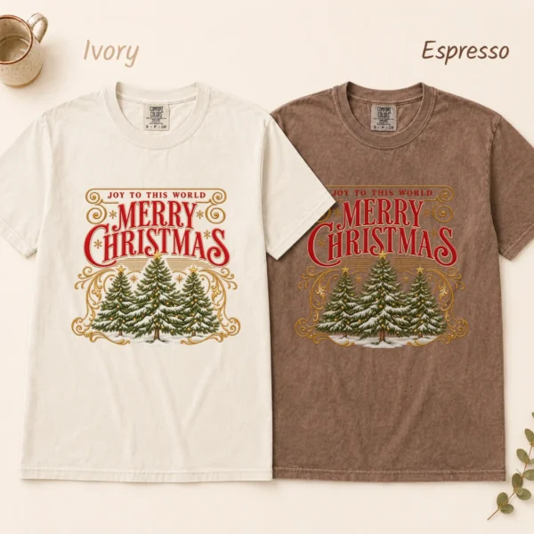 New Year's Vintage Greeting Merry Christmas Shirt, Sweatshirt & Hoodie — alternate product mockup vintage greeting shirt t-shirt color options