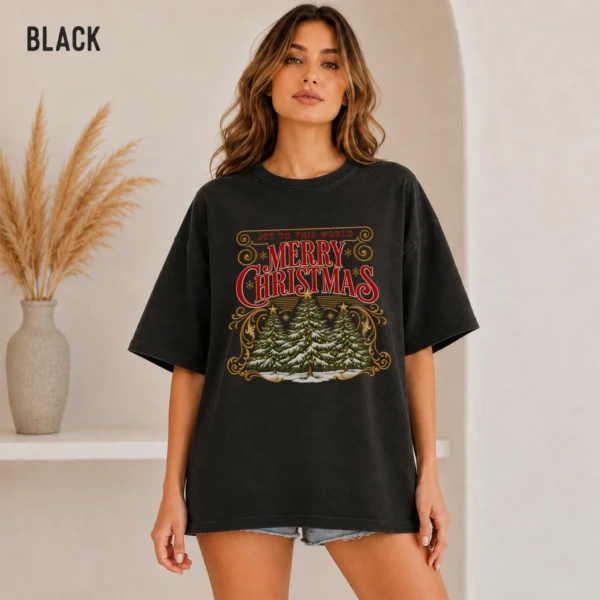 New Year's Vintage Greeting Merry Christmas Shirt, Sweatshirt & Hoodie — alternate product mockup vintage greeting shirt t-shirt color options