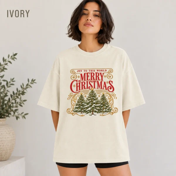 New Year's Vintage Greeting Merry Christmas Shirt, Sweatshirt & Hoodie — alternate product mockup vintage greeting shirt t-shirt color options