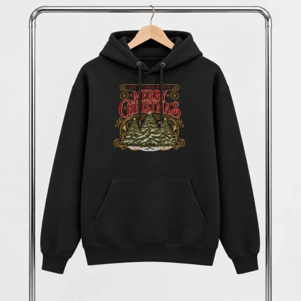 New Year's Vintage Greeting Merry Christmas Shirt, Sweatshirt & Hoodie — alternate product mockup vintage greeting shirt t-shirt product photo