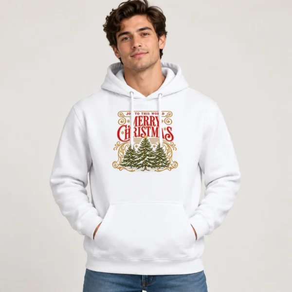 New Year's Vintage Greeting Merry Christmas Shirt, Sweatshirt & Hoodie — alternate product mockup vintage greeting shirt t-shirt product photo
