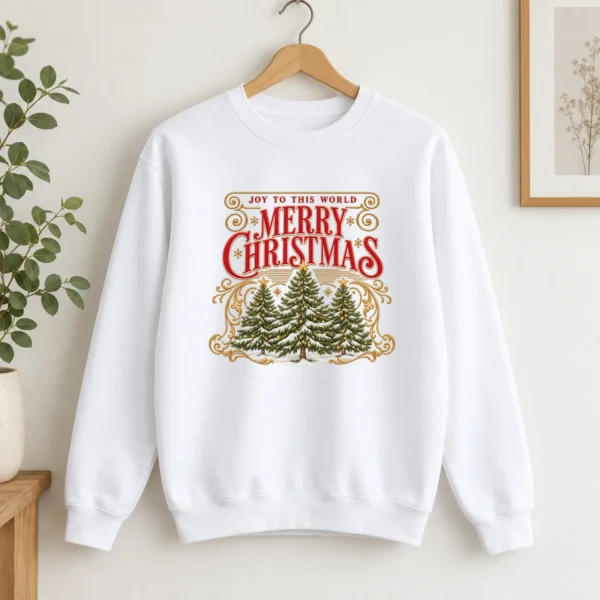 New Year's Vintage Greeting Merry Christmas Shirt, Sweatshirt & Hoodie — alternate product mockup vintage greeting shirt t-shirt product photo