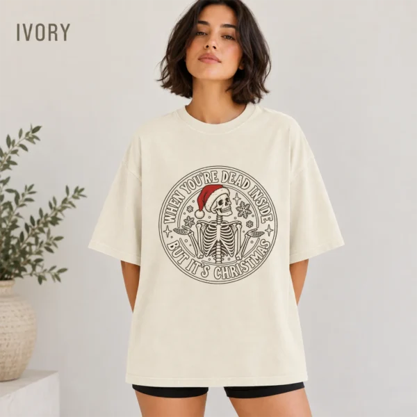 When You're Dead Inside But It's Christmas New Year's Shirt — alternate product mockup when you're dead inside but it's new year's shirt t-shirt color options