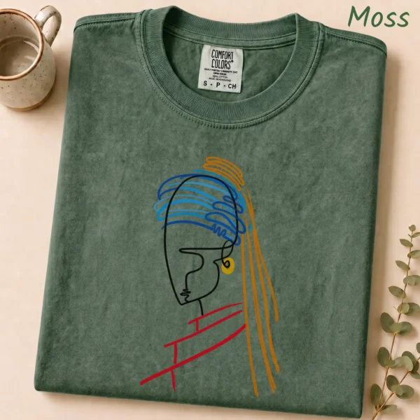 Woman Line Art Shirt, Sweatshirt & Hoodie — alternate product mockup woman line art shirt t-shirt product photo