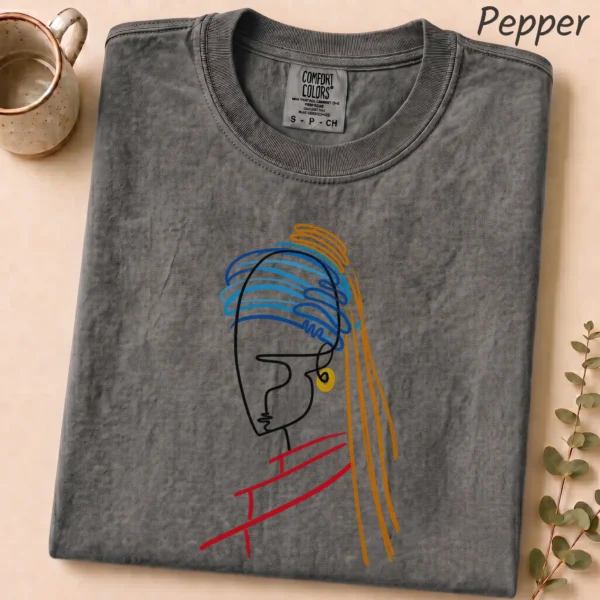 Woman Line Art Shirt, Sweatshirt & Hoodie — alternate product mockup woman line art shirt t-shirt styled product photo