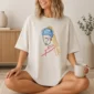 woman line art shirt t-shirt lifestyle scene