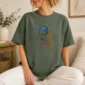 woman line art shirt t-shirt lifestyle scene