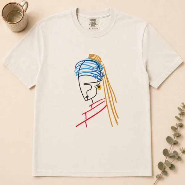 Woman Line Art Shirt, Sweatshirt & Hoodie — alternate product mockup woman line art shirt t-shirt flat lay view