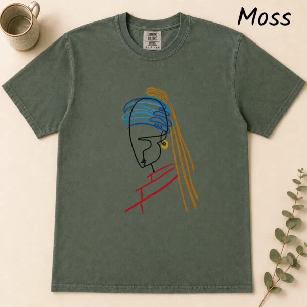 Woman Line Art Shirt, Sweatshirt & Hoodie — alternate product mockup woman line art shirt t-shirt flat lay view