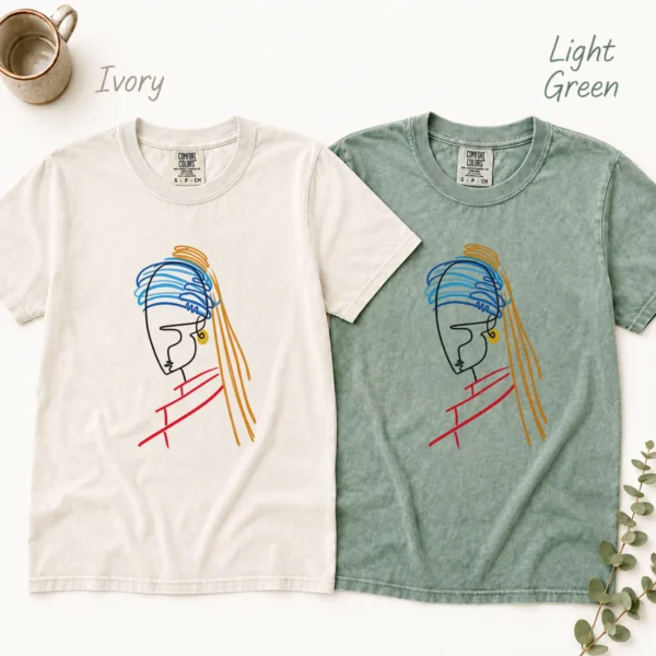 Woman Line Art Shirt, Sweatshirt & Hoodie — alternate product mockup woman line art shirt t-shirt color options