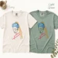 woman line art shirt t-shirt color options
