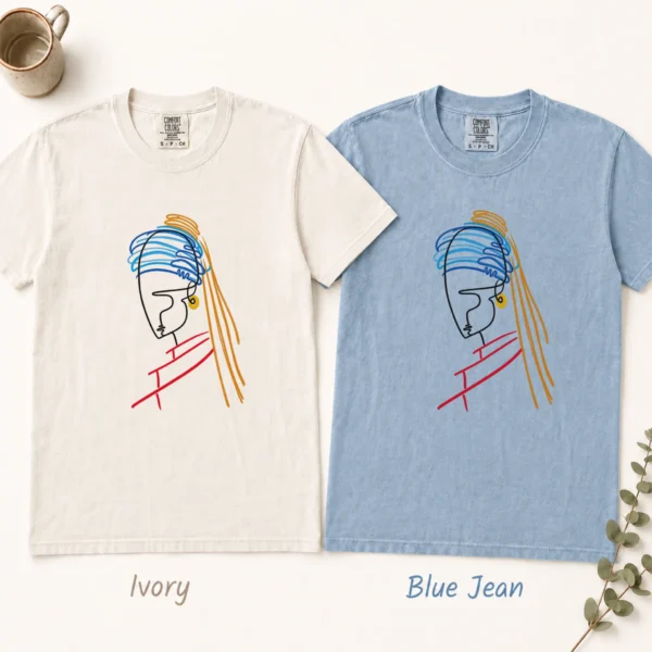 Woman Line Art Shirt, Sweatshirt & Hoodie — alternate product mockup woman line art shirt t-shirt color options
