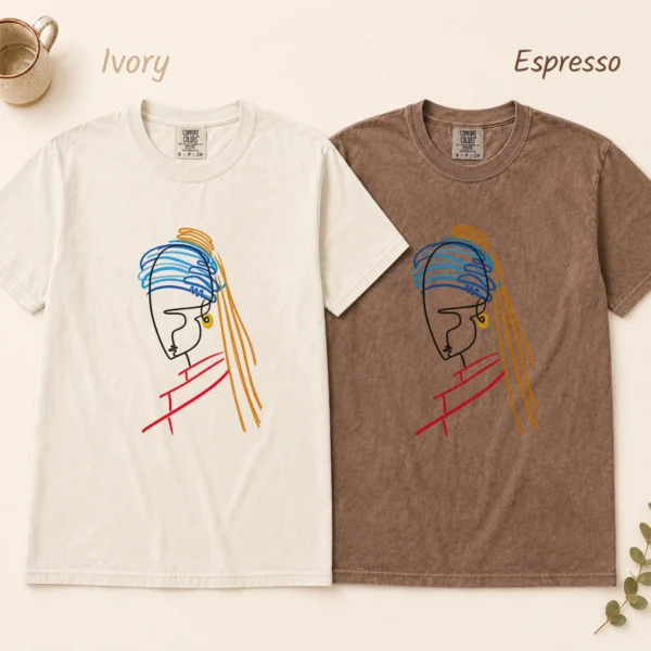 Woman Line Art Shirt, Sweatshirt & Hoodie — alternate product mockup woman line art shirt t-shirt color options