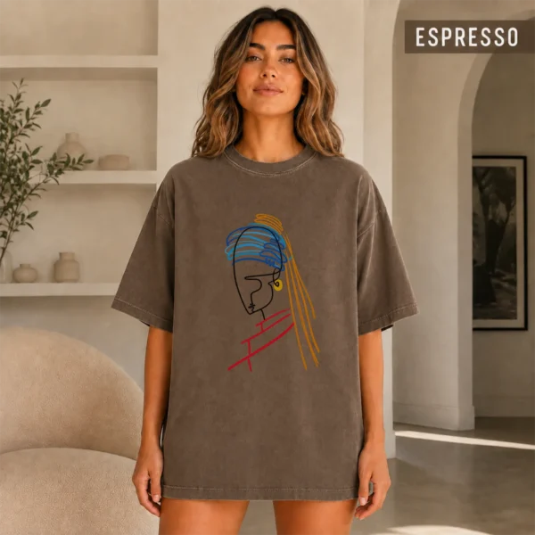 Woman Line Art Shirt, Sweatshirt & Hoodie — alternate product mockup woman line art shirt t-shirt color options