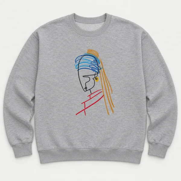 Woman Line Art Shirt, Sweatshirt & Hoodie — alternate product mockup woman line art shirt t-shirt product photo