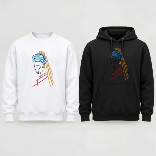 Woman Line Art Shirt, Sweatshirt & Hoodie — alternate product mockup woman line art shirt t-shirt product photo