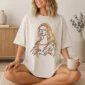 woman line art shirt t-shirt lifestyle scene