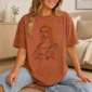 woman line art shirt t-shirt lifestyle scene