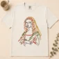woman line art shirt t-shirt flat lay view