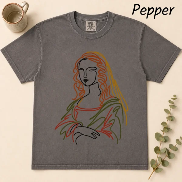 Woman Line Art Shirt, Sweatshirt & Hoodie — alternate product mockup woman line art shirt t-shirt flat lay view