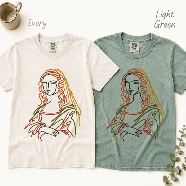 Woman Line Art Shirt, Sweatshirt & Hoodie — alternate product mockup woman line art shirt t-shirt color options
